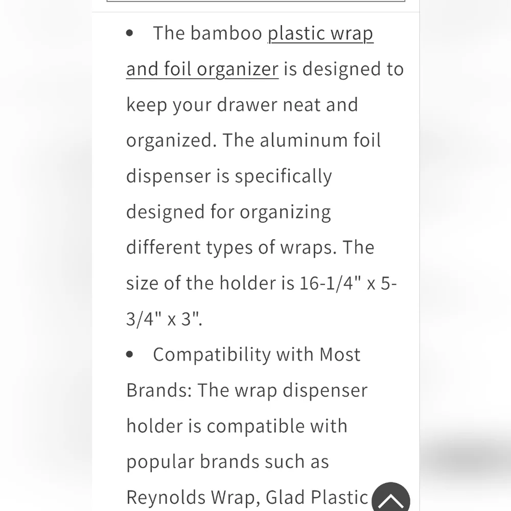 SpaceAid Wrap/Foil (Long) Organizer